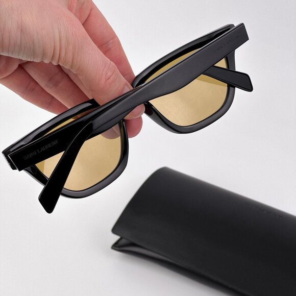 Saint Laurent SL462 SULPICE 009 Cat Eye Sunglasses – Black Frame Yellow Lenses main image 5